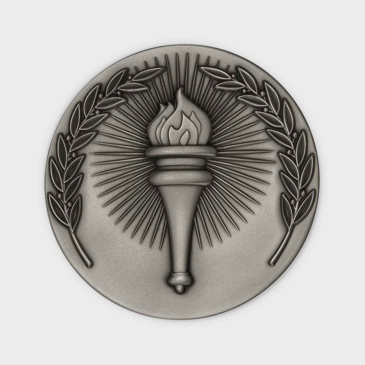Torch and Wreath Nickel Silver
